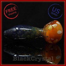 4" Handmade Mini Thick Dark Blue Frit Explosion Tobacco Smoking Bowl Glass Pipes