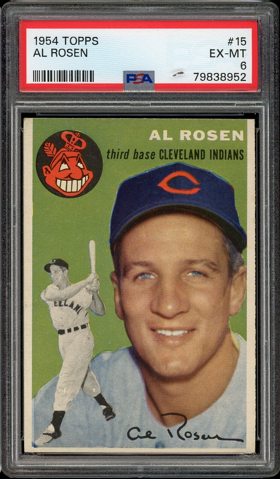 1954 Topps Baseball #15 Al Rosen PSA 6