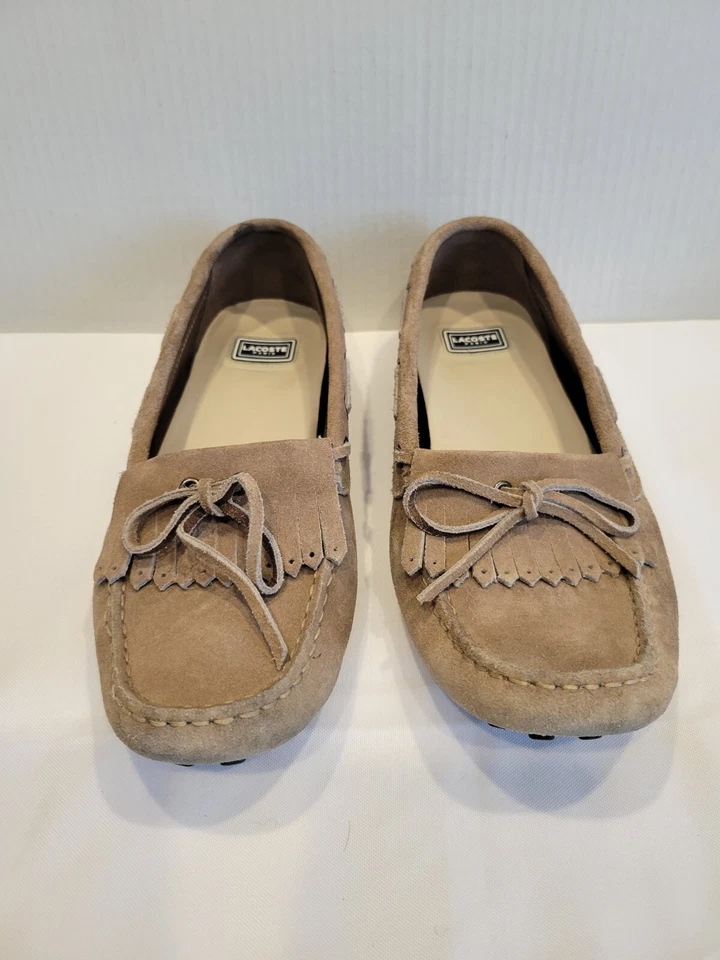 Zapatos para conducir mocasines de gamuza tostados LaCoste para mujer talla 9,5 usados en excelente estado Foto 2 de 4