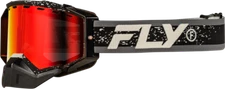 FLY RACING ZONE SNOW GOGGLE BLACK/GREY W/RED MIRROR/AMBER LENS 37-50279 