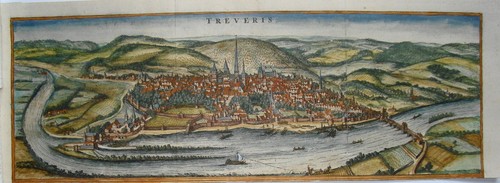 Trier Mosel echter alter dekorativer Braun und Hogenberg Kupferstich 1580 2 - Picture 2 of 5