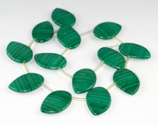 30X20MM MALACHITE LACE JASPER GEMSTONE GRADE AA DROP LEAF LOOSE BEADS 6inch