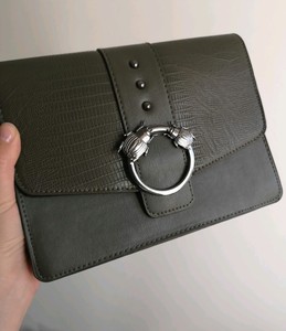 sage green clutch bag