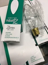ZAMPA ORIGINAL INTERMEDIATE BASE E 1 4 CHANDELIERS LIGHT BULBS BOX OF 25 PIECES