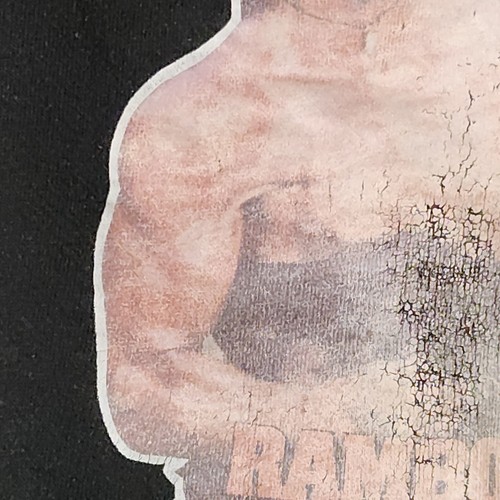Rambo VHS PROMO anni 80 raro girocollo uomo taglia L nero sangue sport II vintage - Foto 7 di 14