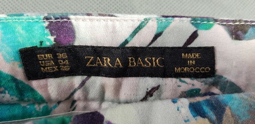 Zara Basic Floral Print Trouser Jeans, Size 36, AU 8, US 4 - Picture 6 of 9
