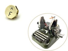 Oliver Typewriter F Key Antique Schreibmaschine Part Vtg No.5 6 7 8 9 10 Keytop thumbnail