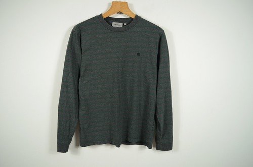 CARHARTT WIP _ HERREN RUNDHALS GESTREIFTES LANGARM T-SHIRT GLEESON SWEATSHIRT _ S