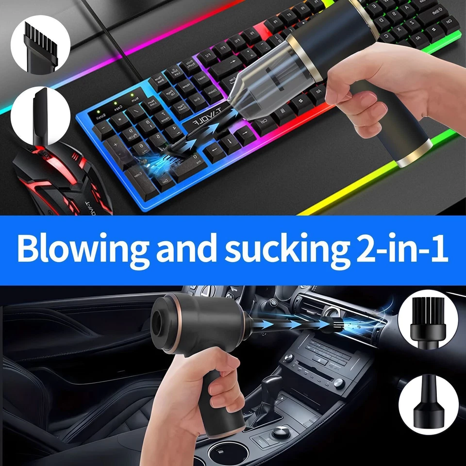 Mini 9 in 1 Vacuum Cleaner & Air Blower Cordless Handheld Portable Rechargeable - Image 2 of 4