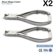 X2 Heavy Duty Moon Shape Cutter Podiatry Toe Nail Clipper Thick Nails