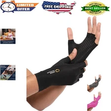 Moisture-Wicking Fingerless Arthritis Gloves for Men & Women - Comfort & Support