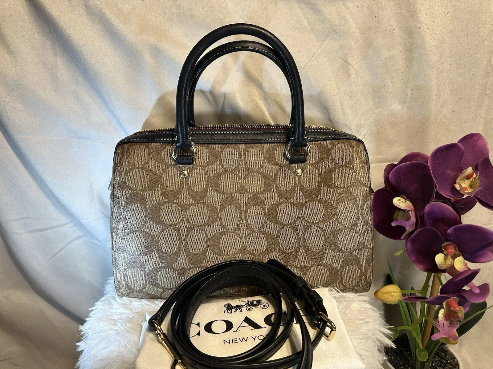 Coach Disney X Villains PACCHETTO borsetta e polso firma tela con toppe