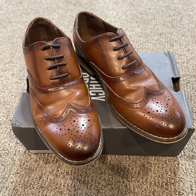 Stacy Adams Dress Shoes Boys M Brown Dunbar Wingtip Oxford