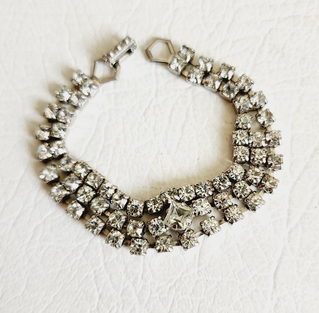 Unsigned KRAMER Vintage Multi Strand Crystal Diam… - image 2