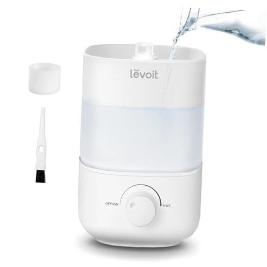 LEVOIT 2.5L Top Fill Humidifier for Large Bedrooms in White