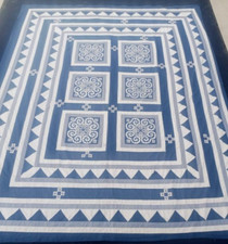 Vintage Beautiful Quilt Different Pieces Hand Woven size 104x84 inches