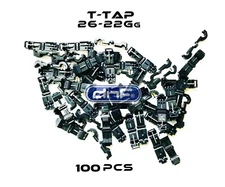100 PACK 26-22 AWG 22-26 GAUGE T-TAPS ELECTRICAL WIRING - SHIPS FREE TODAY!