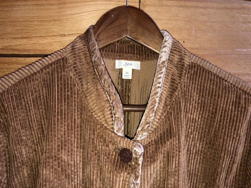 J Jill Corduroy Brown Cotton Jacket XL Velvet Trim Collar Pockets EUC - Picture 3 of 21