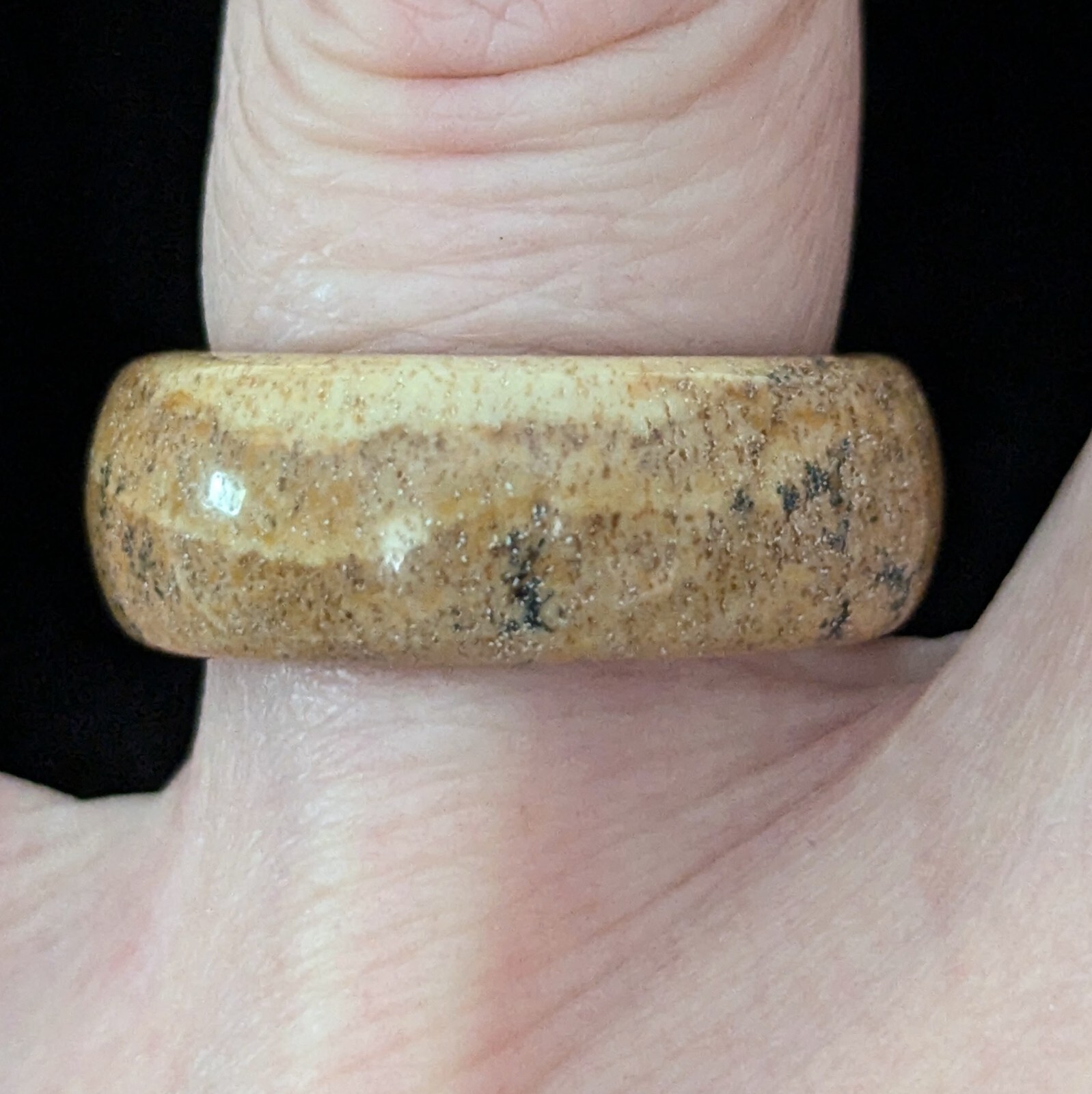 Natural Jasper Stone Ring Band Stackable Healing … - image 3