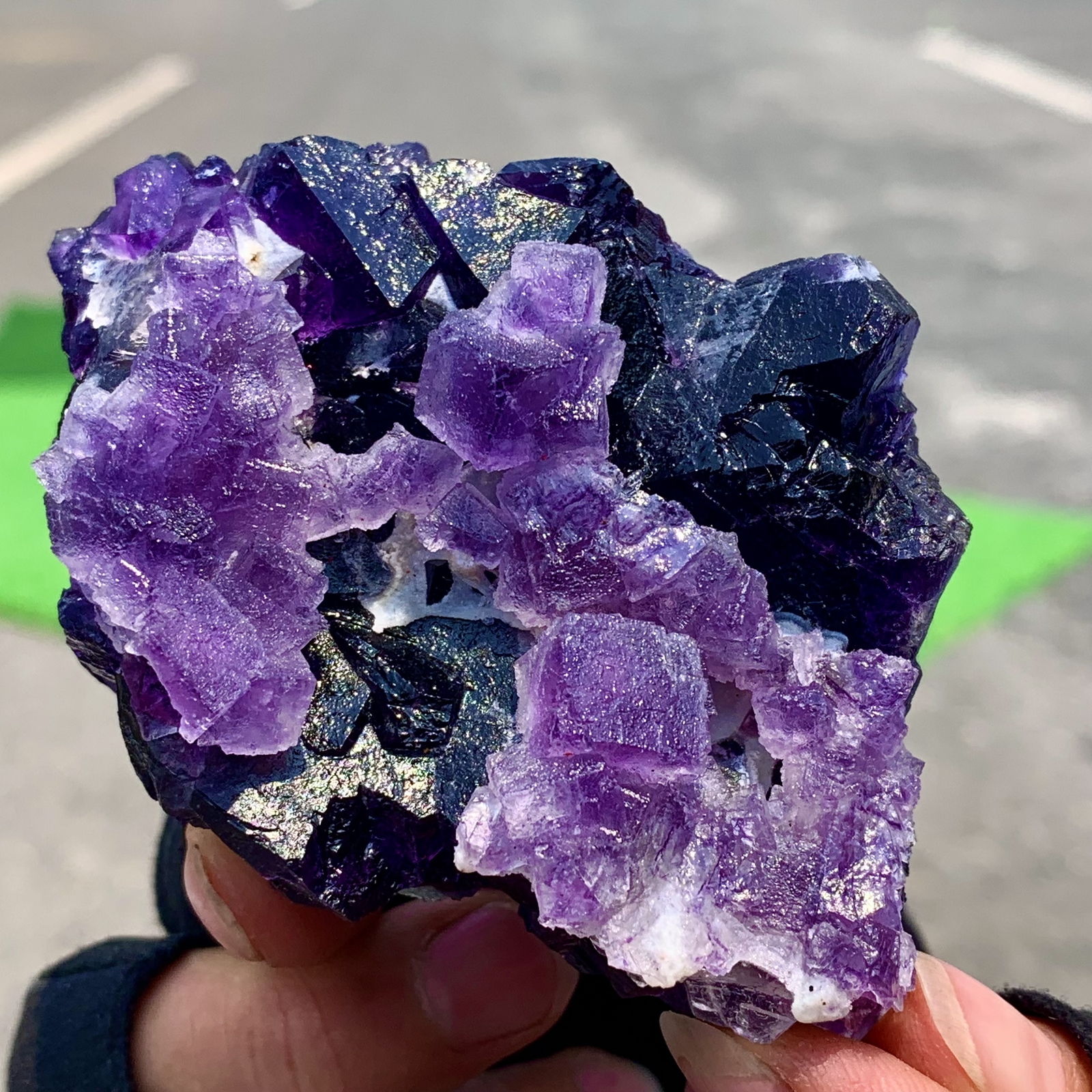 198G Rare Transparent Purple Cubic Fluorite Crystal Specimen from China