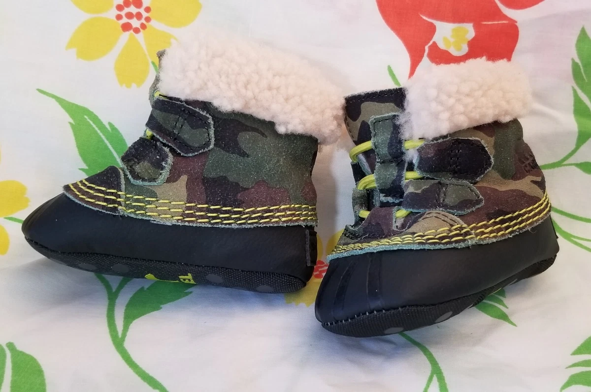 Baby girl Boy Sorel Camo Boots Size 3 Excellent eBay