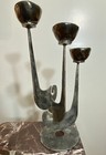 Fine Judaica Candelabra Brutalist Judaism Mid Century Modern — photo 3