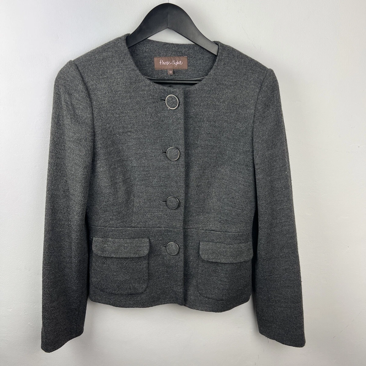 Phase Eight Grey Button Up Classic Elegant Wedding Occasion Jacket Blazer