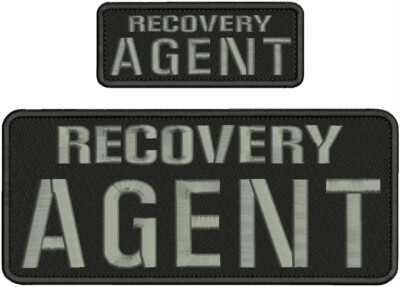 R AGENT EMBROIDERY PATCH 4X10 & 2X5 HOOK ON BACK BLACK/GRAY | eBay