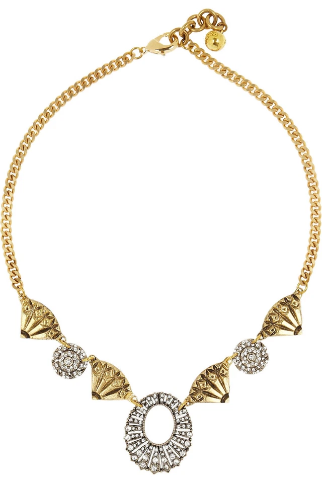 NUEVO Collar Adriático Lulu Frost Cristal Latón Declaración Tono Dorado De Colección Jcrew Foto 2 de 4