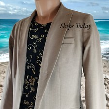 Calvin Klein Women's Size 8 Solid Brown 64 Polyester Blazer 11047