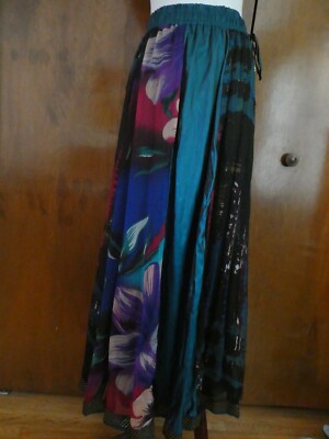 DIMRI Long Night Jasmin Shimmer Shined Trim Women's Skirt Size Large New w/tag