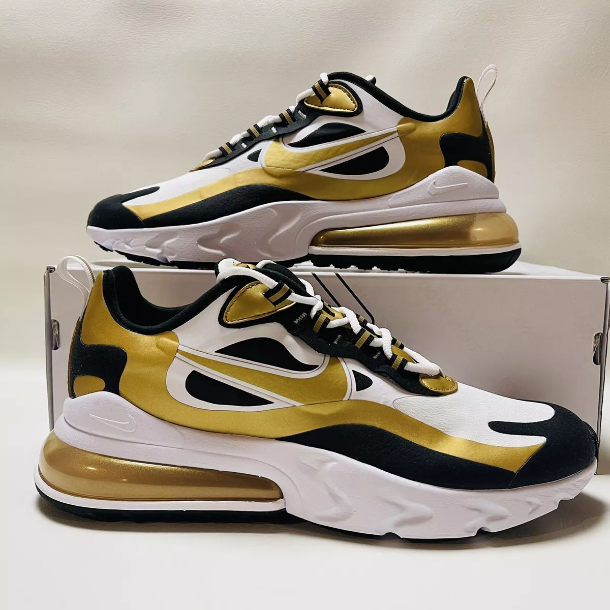 Nike Air Max 270 React Men Size 9.5 Athletic Sneakers White