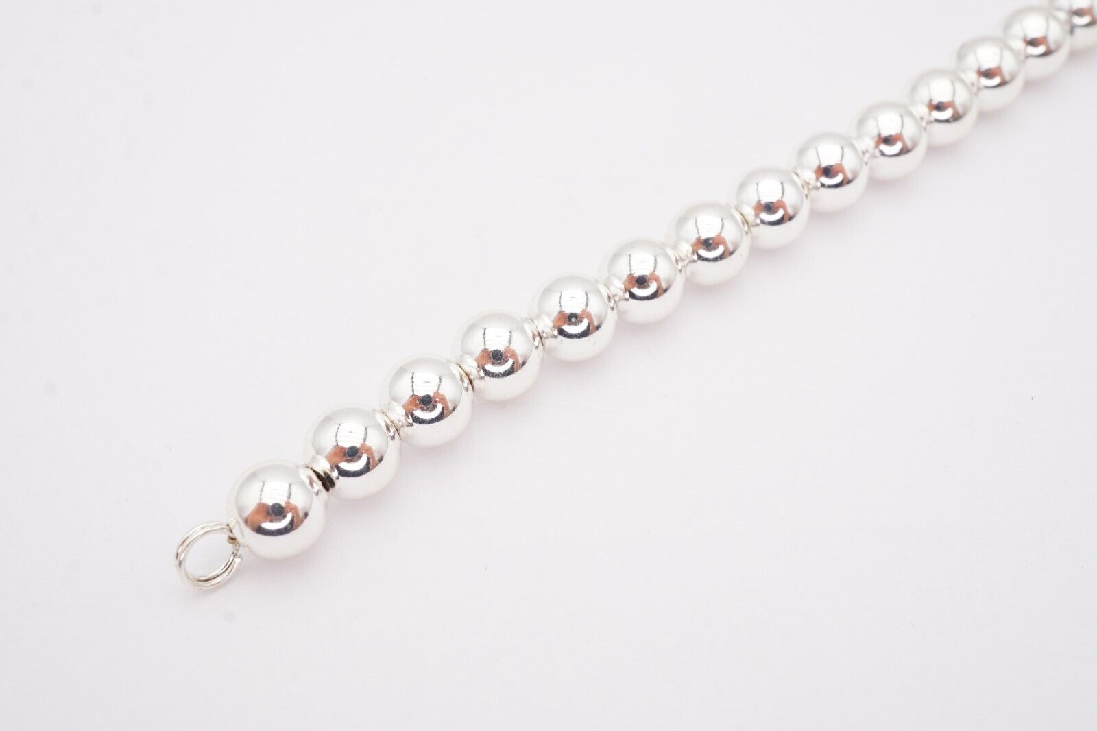 Sterling Silver 925 8mm Ball Bead Bracelet 7.75" - image 11