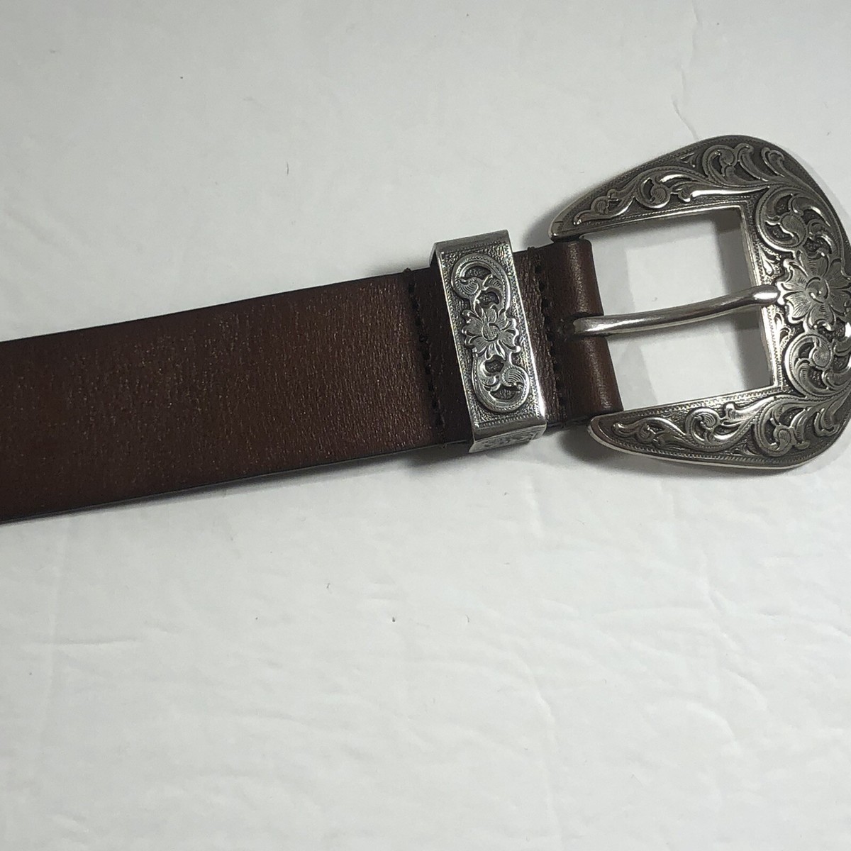 Silpada Genuine Italian Leather Belt With Silver Buckle Size  display picture 3