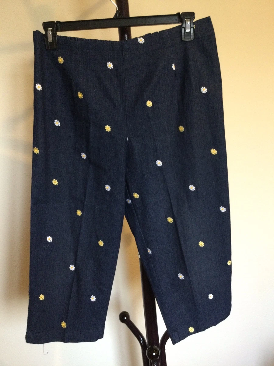 White stag denim capris elastic best sale waist