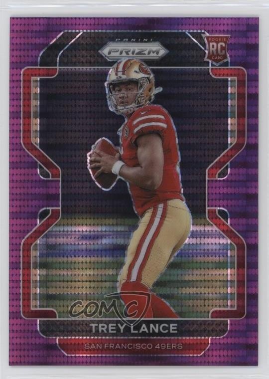 2021 Panini Prizm Rookie Purple Pulsar Prizm Trey Lance #333 Rookie RC 0xu5