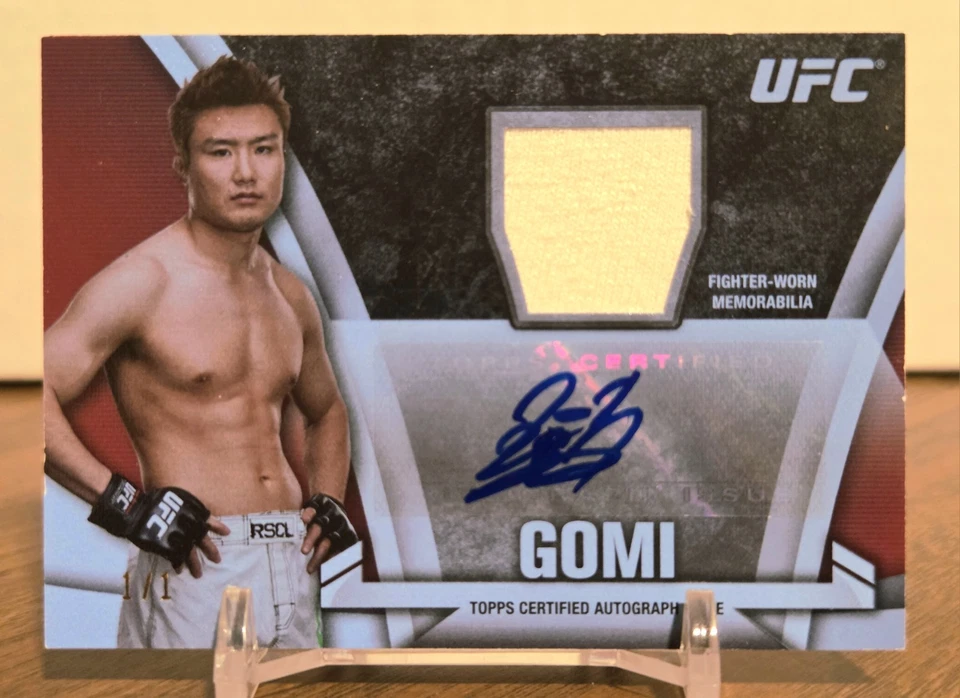 2013 Topps UFC Knockout Takanori Gomi autógrafo reliquia 1/1 alfombrilla paralela KAR-TG  Foto 2 de 4