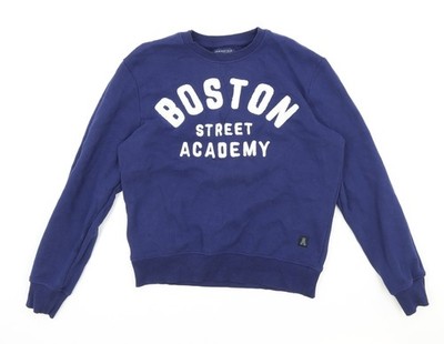 Springfield Herren Blau Baumwolle Pullover Sweatshirt Gr. M - Boston Street Academy