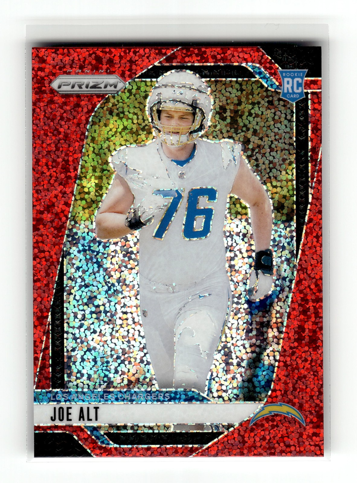 Joe Alt 2024 Panini Prizm #353 Rookie Los Angeles Chargers Red Sparkle RC