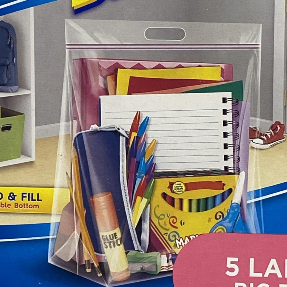 LOTE x3 BOLSAS GRANDES ZIPLOC tamaño 3 galones soporte y relleno 5 grandes SC Johnson 15x15x7 pulgadas Foto 4 de 4