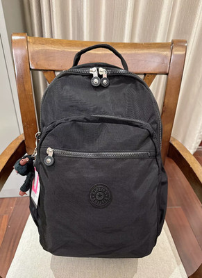 NWT Kipling women's Seoul up 15'' laptop Large Backpack in Black  45cm