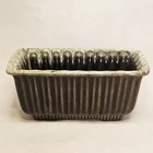 Vintage HULL Pottery Green Drip Glaze Ribbed Rectangular Planter Marked USA F57