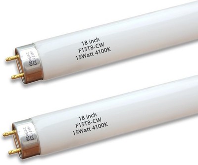 2Pack F15W-T8-CW Cool White 15 Watt Fluorescent Bulb,F15T8/CW 
