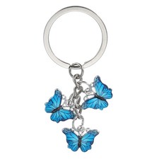 Cute Butterfly Keychains for Women Aesthetic Keychain Sky Blue