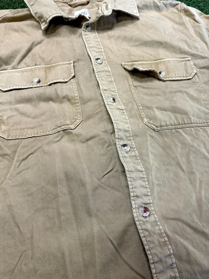 BDG Shirt Men's XL Beige Pockets Collared Long Sleeve Button-Up Outdoor - Image 4 of 4