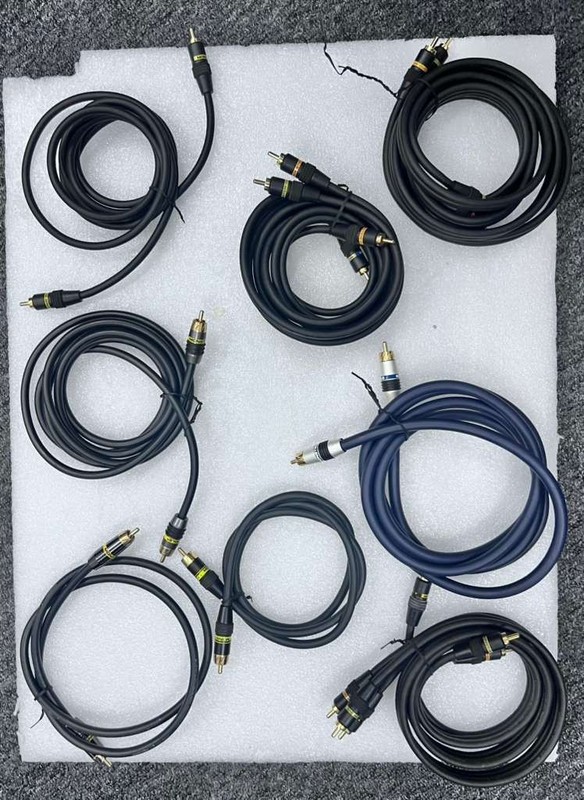 lot of 8 monster video/audio cables RCA cables, various lengths.