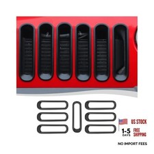 Grill Insert Grille Inserts Cover Fit for 2007-2018 Jeep Wrangler JK black