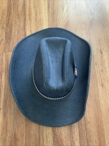 Vintage 1970s CANYON TRAILS Denim Blue Cowboy Western Hat ~Size 7 - 7 1/8 - Picture 3 of 8