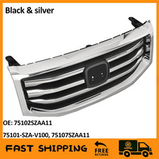 Fit 2012-2015 Honda Pilot Front Upper Bumper Grille W Silver Molding Surround