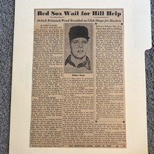 Wilbur Wood Boston Red Sox Call Up 1963 Sporting News Baseball 6X9 Panel